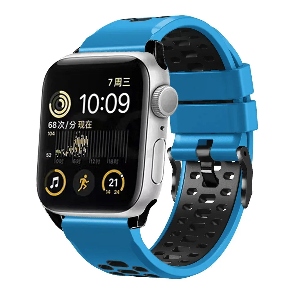 Sports Silicone Apple Watch Band | Durable, Adjustable, and Breathable - ZNOVOTECH