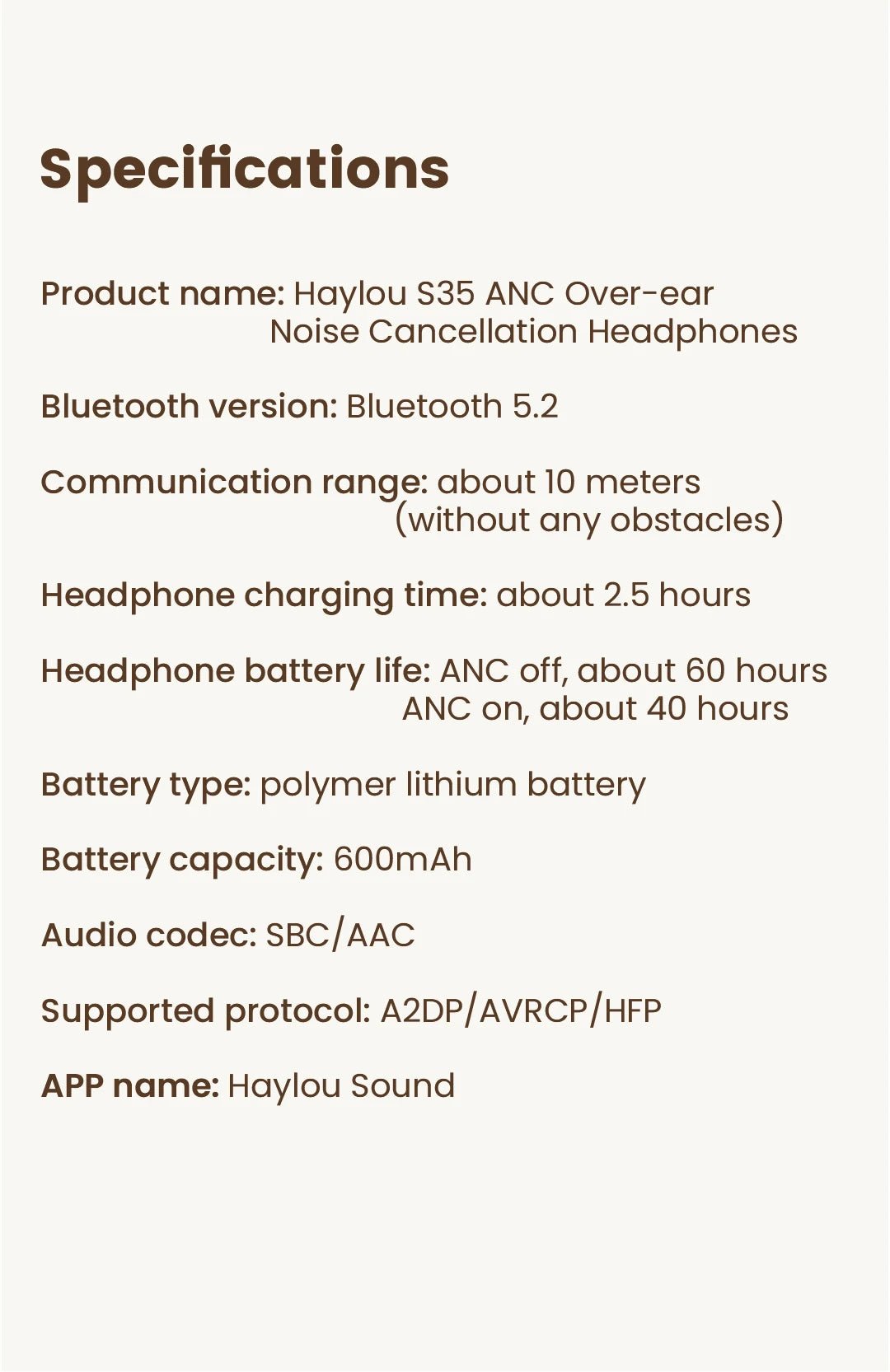 Haylou S35 ANC Wireless Headphones | 42dB Noise Cancellation & 60H Battery - ZNOVOTECH