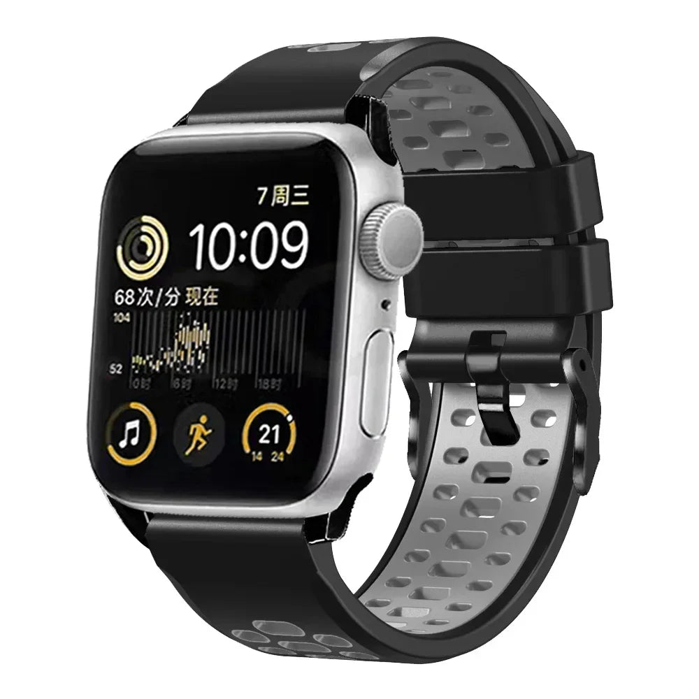 Sports Silicone Apple Watch Band | Durable, Adjustable, and Breathable - ZNOVOTECH