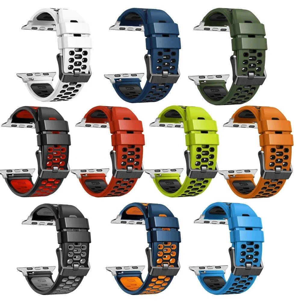 Sports Silicone Apple Watch Band | Durable, Adjustable, and Breathable - ZNOVOTECH