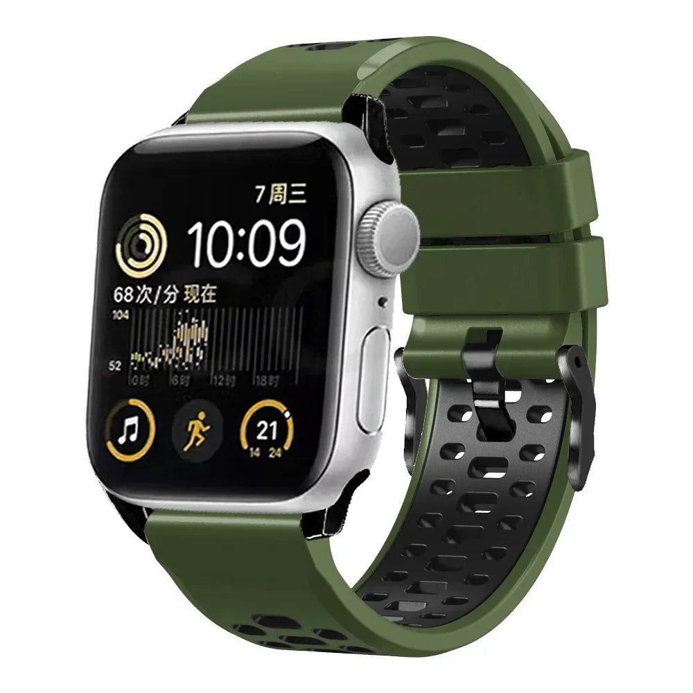 Sports Silicone Apple Watch Band | Durable, Adjustable, and Breathable - ZNOVOTECH