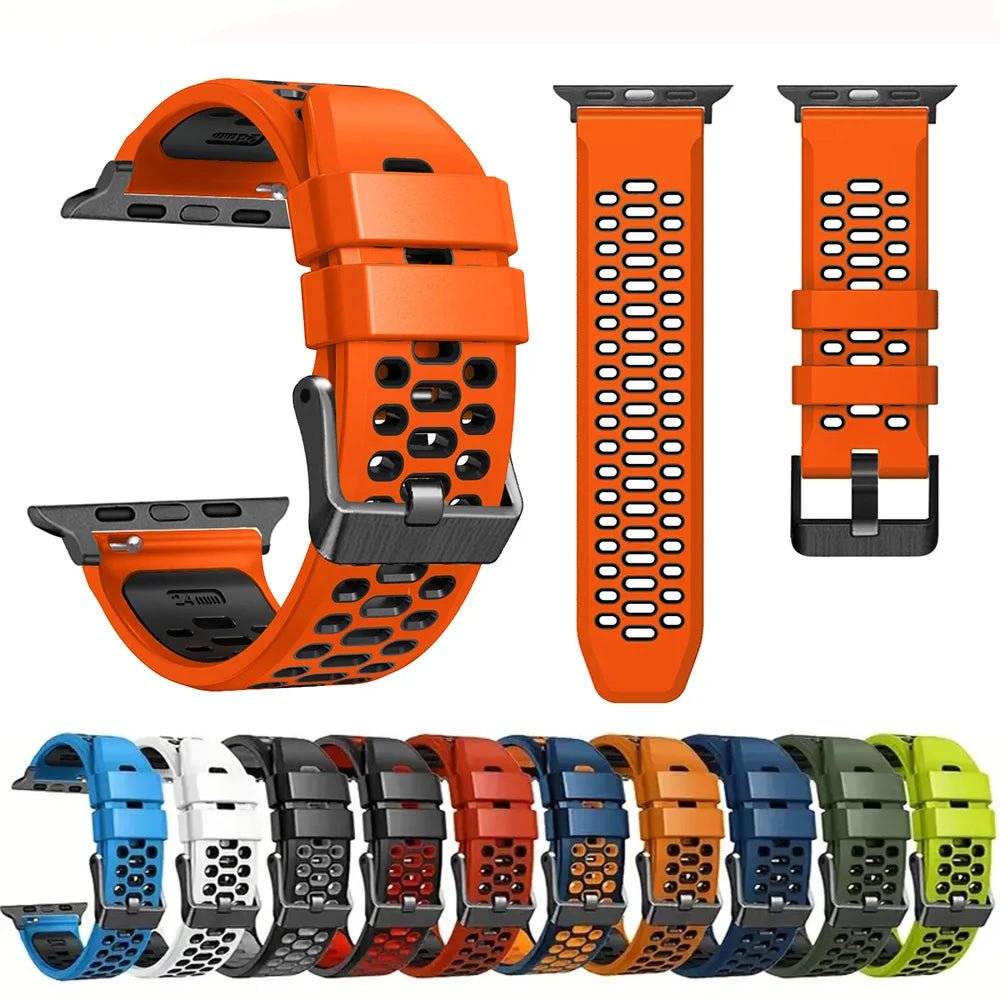 Sports Silicone Apple Watch Band | Durable, Adjustable, and Breathable - ZNOVOTECH