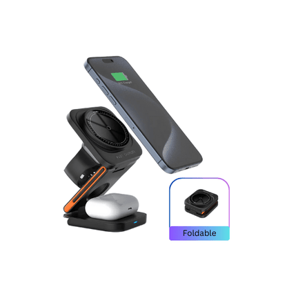 3 - in - 1 Foldable Wireless Charging Station | MagSafe Compatible for iPhone, AirPods & Apple Watch - ZNOVOTECH