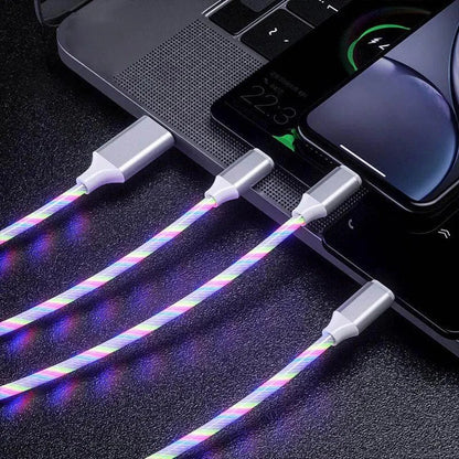 3 - in - 1 Glowing Fast Charging Cable | Multi - Device Charger with 3A Capability - ZNOVOTECH