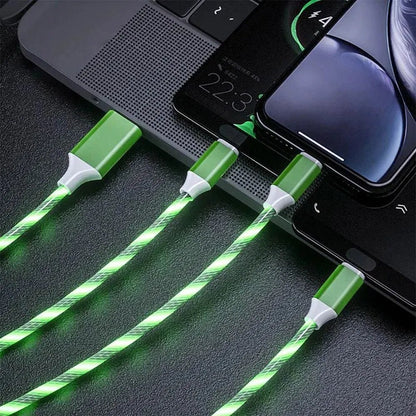 3 - in - 1 Glowing Fast Charging Cable | Multi - Device Charger with 3A Capability - ZNOVOTECH