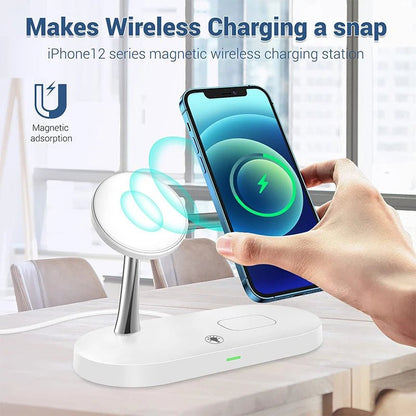 3 - in - 1 Stand Wireless Charging Dock | Fast Charger for Phone, AirPods, and Apple Watch - ZNOVOTECH