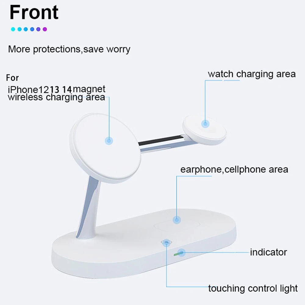 3 - in - 1 Stand Wireless Charging Dock | Fast Charger for Phone, AirPods, and Apple Watch - ZNOVOTECH