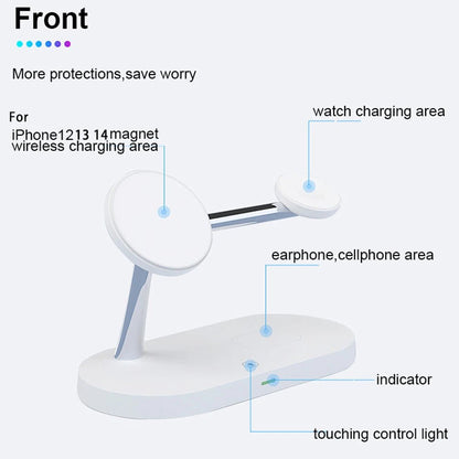 3 - in - 1 Stand Wireless Charging Dock | Fast Charger for Phone, AirPods, and Apple Watch - ZNOVOTECH