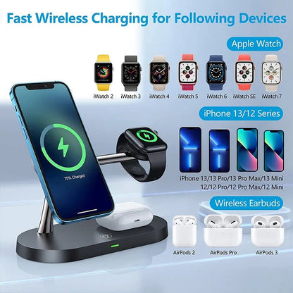 3 - in - 1 Stand Wireless Charging Dock | Fast Charger for Phone, AirPods, and Apple Watch - ZNOVOTECH