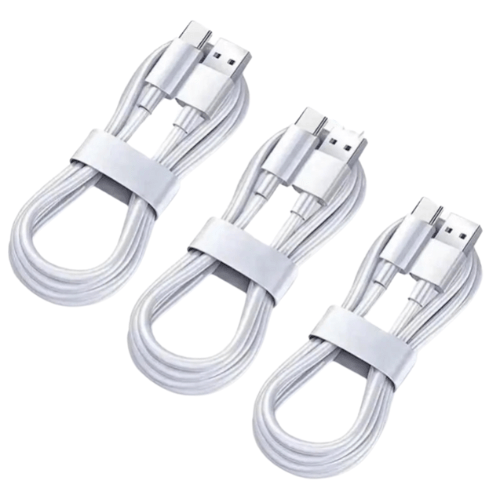 3 - Pack High - Speed USB A to Type - C Charging Cables | 6A Maximum Current | Quick Charge Compatible - ZNOVOTECH