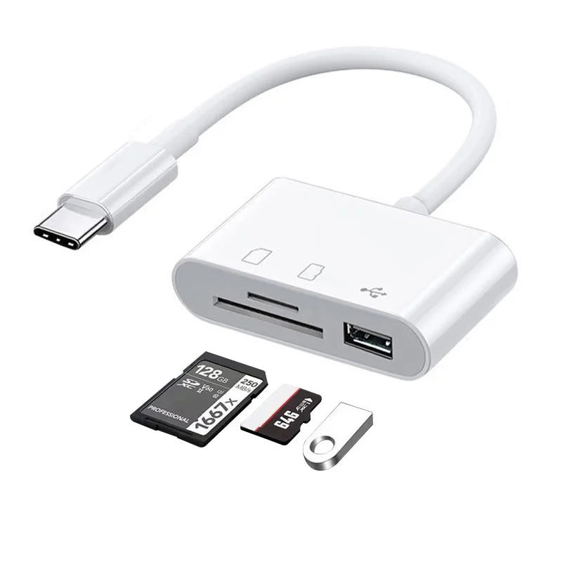 4 - in - 1 USB - C Card Reader & Adapter | SD/TF Card Reader with OTG USB Port - ZNOVOTECH