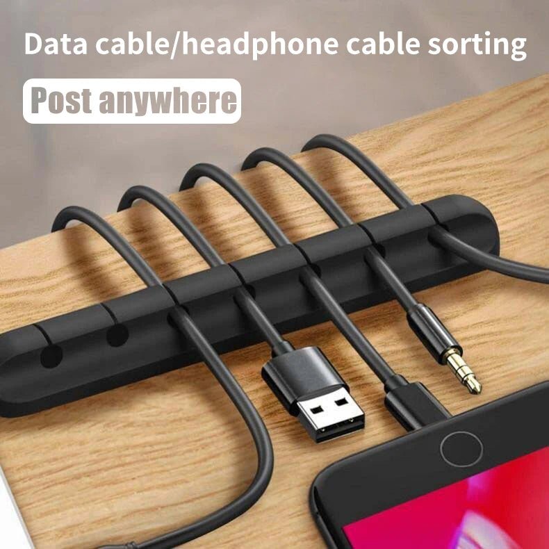 Cable Organizer Clip | Desk Cord Holder for Charging and Data Cable Support Micro USB Type - C Cable - ZNOVOTECH