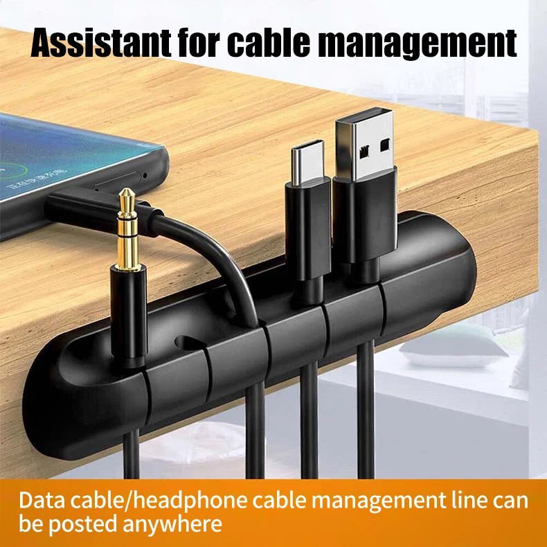 Cable Organizer Clip | Desk Cord Holder for Charging and Data Cable Support Micro USB Type - C Cable - ZNOVOTECH