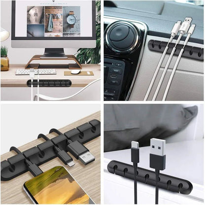 Cable Organizer Clip | Desk Cord Holder for Charging and Data Cable Support Micro USB Type - C Cable - ZNOVOTECH