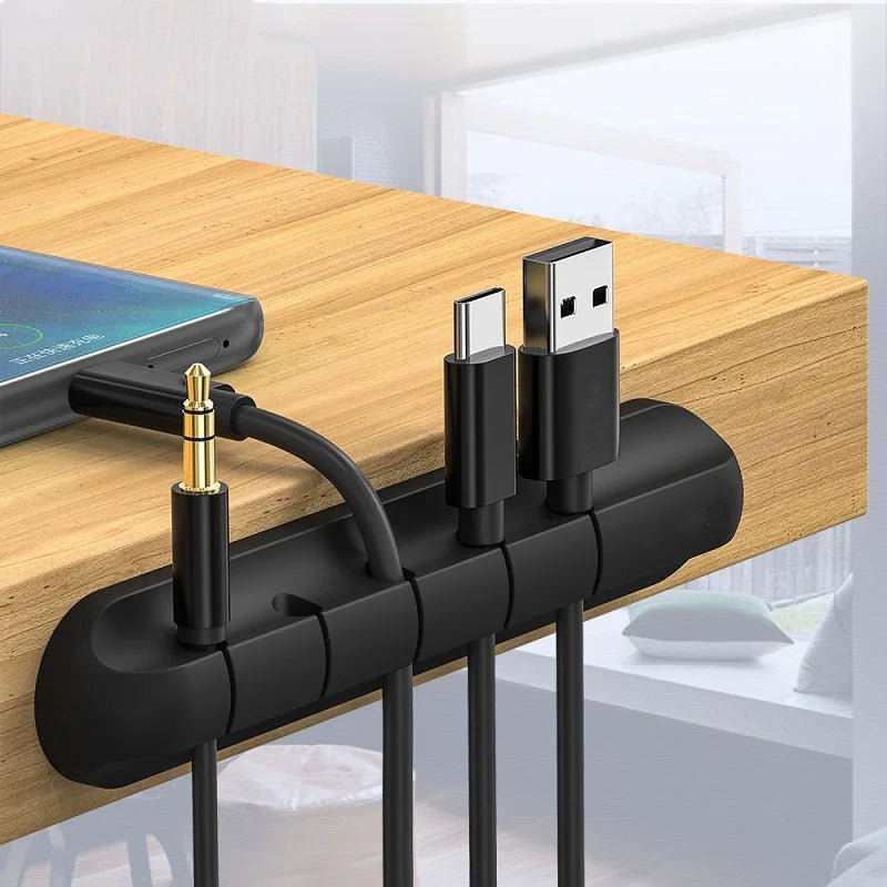 Cable Organizer Clip | Desk Cord Holder for Charging and Data Cable Support Micro USB Type - C Cable - ZNOVOTECH
