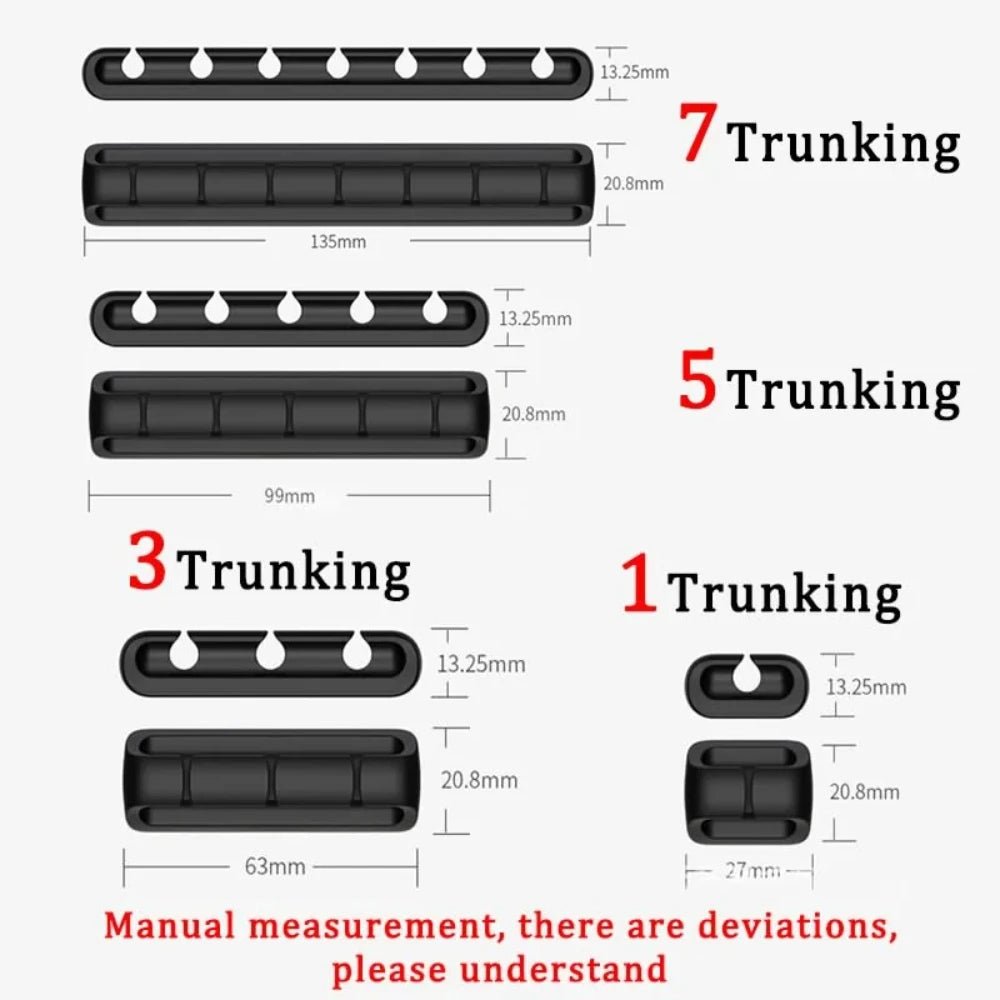 Cable Organizer Clips | Multi - Slot Cord Management Holder for Desk and Wall - ZNOVOTECH