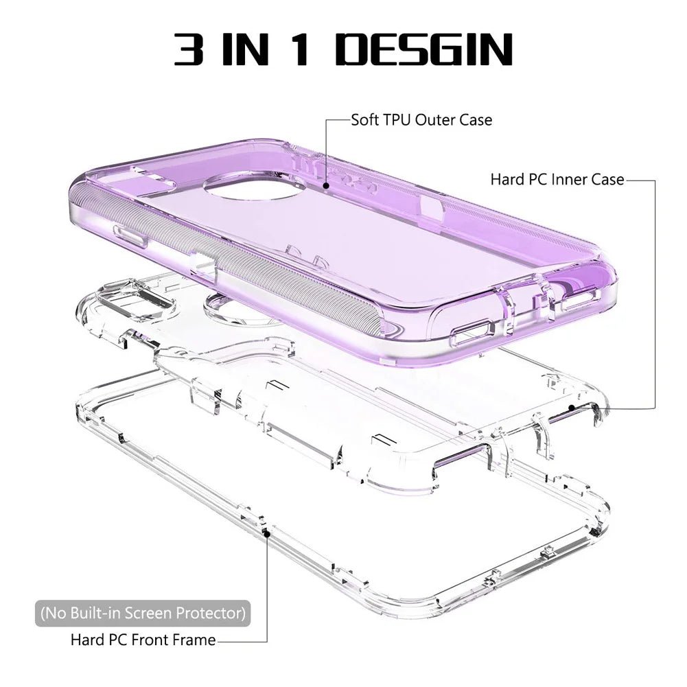 Crystal Clear Shockproof Phone Case | Transparent Slim Cover for iPhone 14, 15, 16, and More - ZNOVOTECH