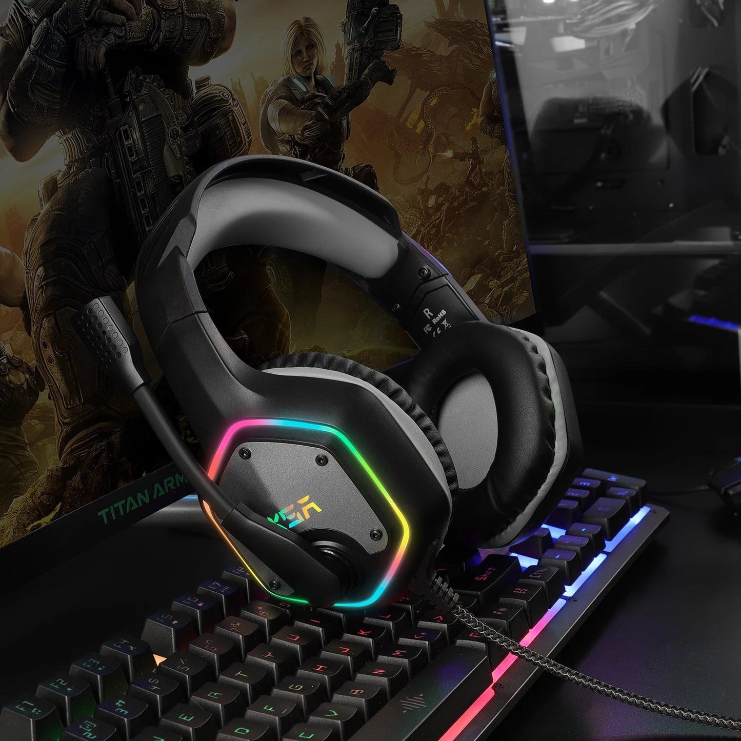 EKSA Wireless Gaming Headset – 7.1 Surround Sound & RGB Lighting - ZNOVOTECH