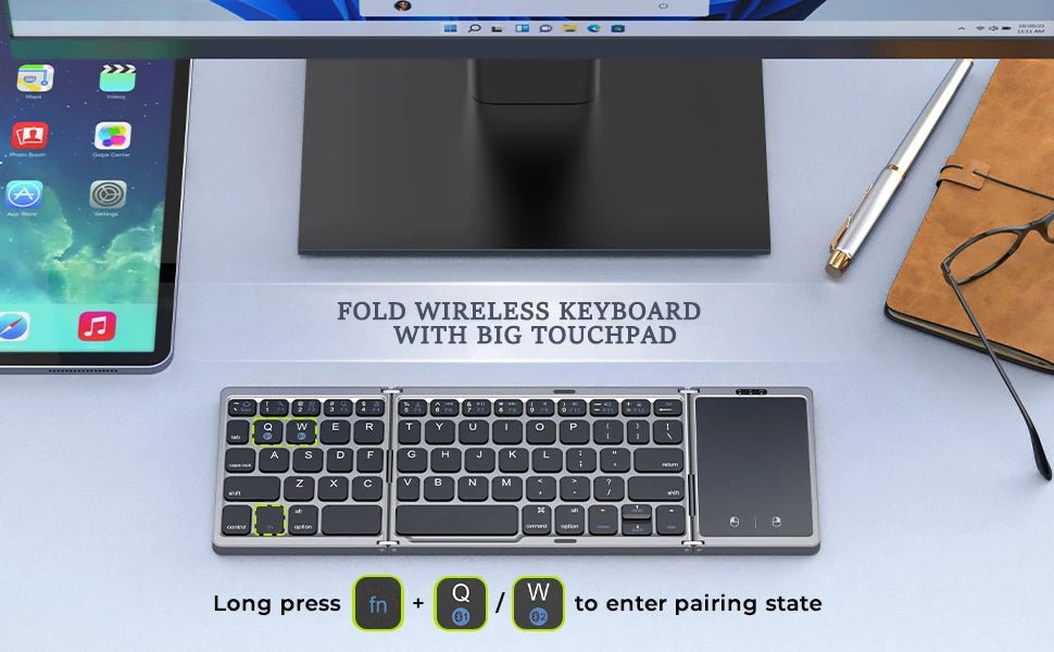 Foldable Bluetooth Keyboard with Touchpad – Ultra - Portable & Rechargeable - ZNOVOTECH