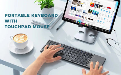 Foldable Bluetooth Keyboard with Touchpad – Ultra - Portable & Rechargeable - ZNOVOTECH