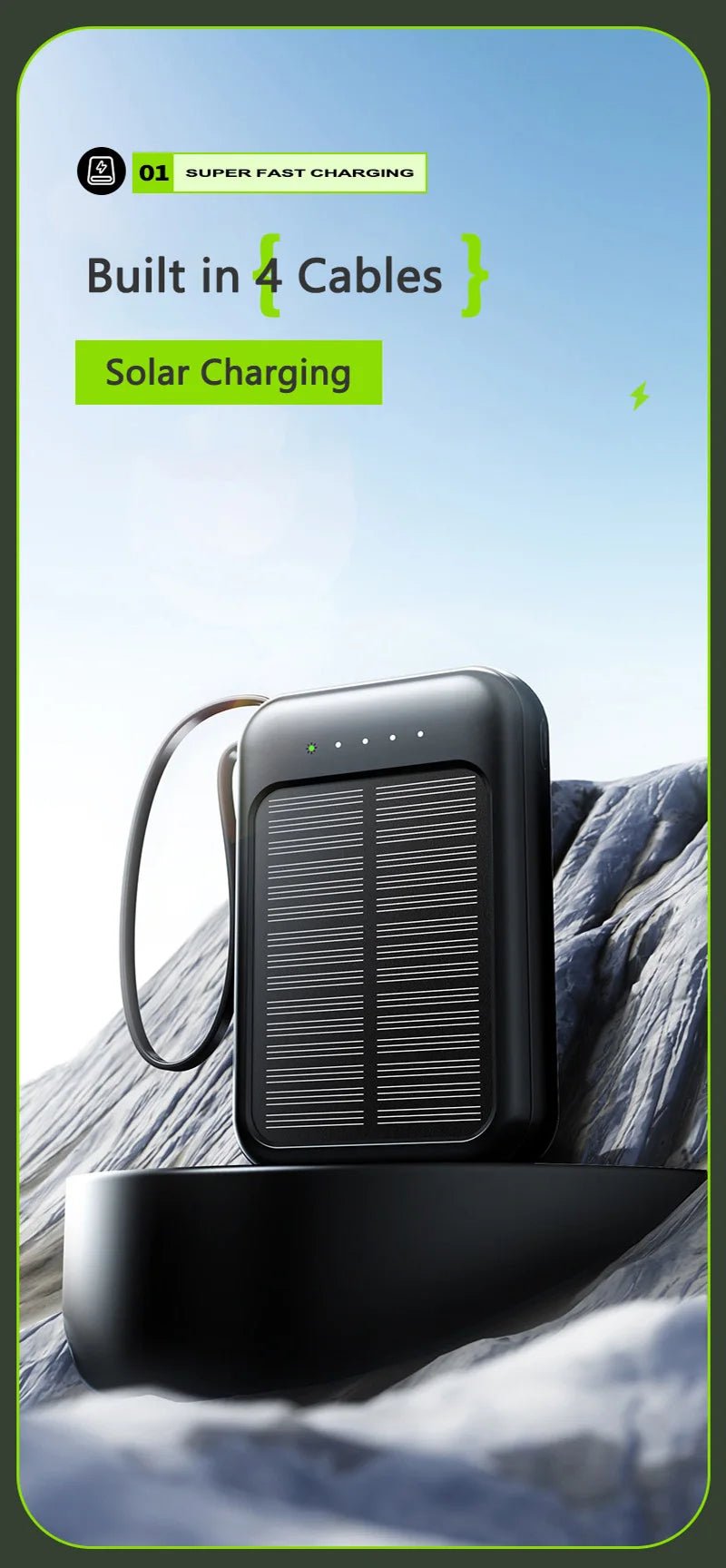 Lenovo 50000mAh Solar Power Bank | 2024 Super Fast Charging Portable Charger - ZNOVOTECH