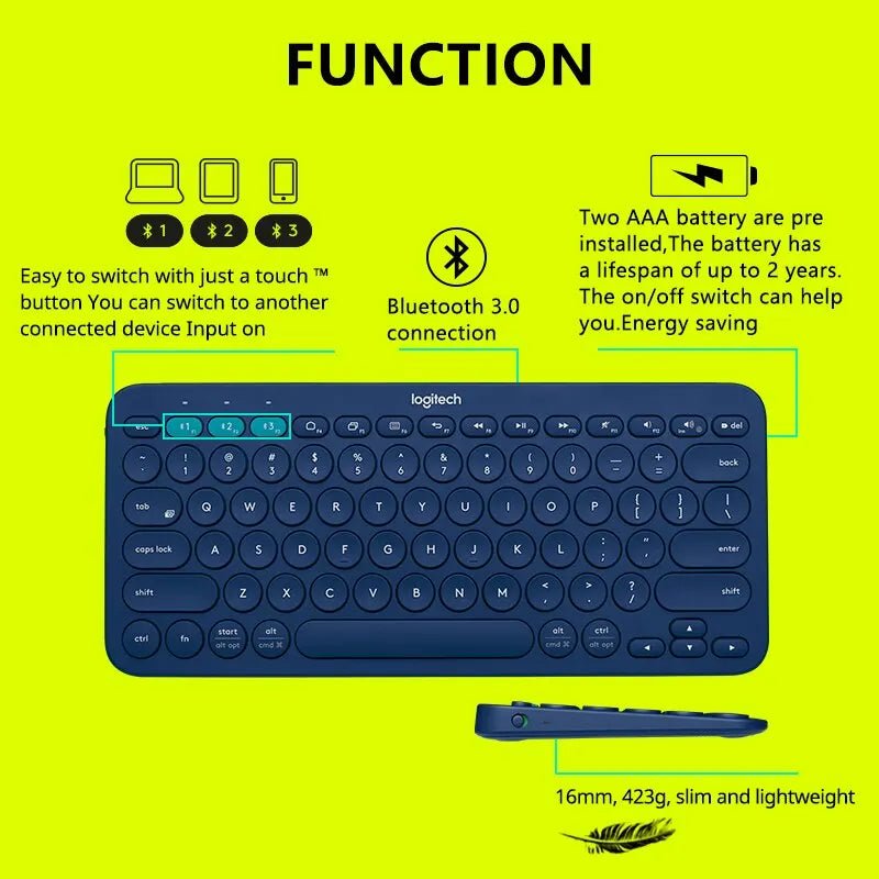 Logitech K380 Wireless Bluetooth Keyboard – Compact & Multi - Device - ZNOVOTECH