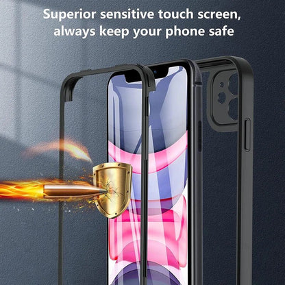 Magnetic Tempered Glass Shock Proof Case | 360° Full - Body Protection for iPhone 11, 12, 13, and More - ZNOVOTECH