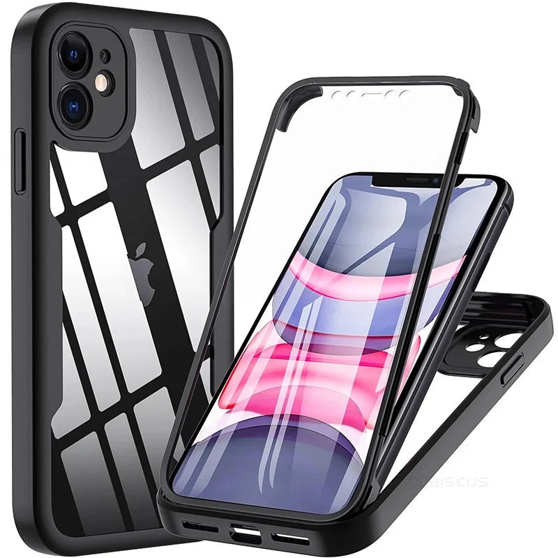 Magnetic Tempered Glass Shock Proof Case | 360° Full - Body Protection for iPhone 11, 12, 13, and More - ZNOVOTECH