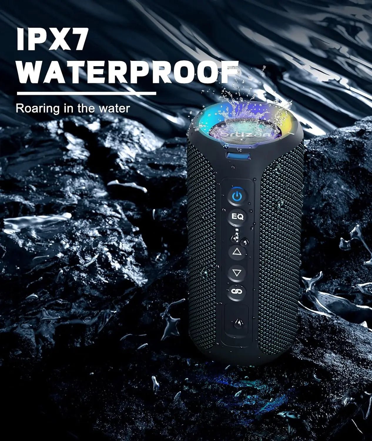 Ortizan Waterproof Wireless Speaker with RGB Lights - ZNOVOTECH