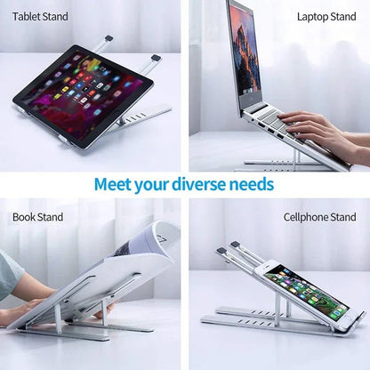 Portable Adjustable Laptop Stand | Ergonomic Aluminum Foldable Laptop Holder - ZNOVOTECH